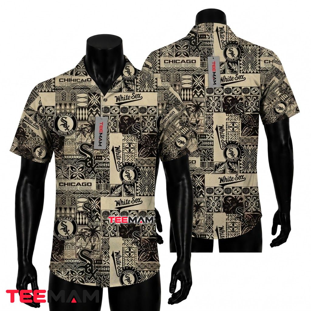 Chicago White Sox Hawaiian Shirt Tribal Patchwork Front