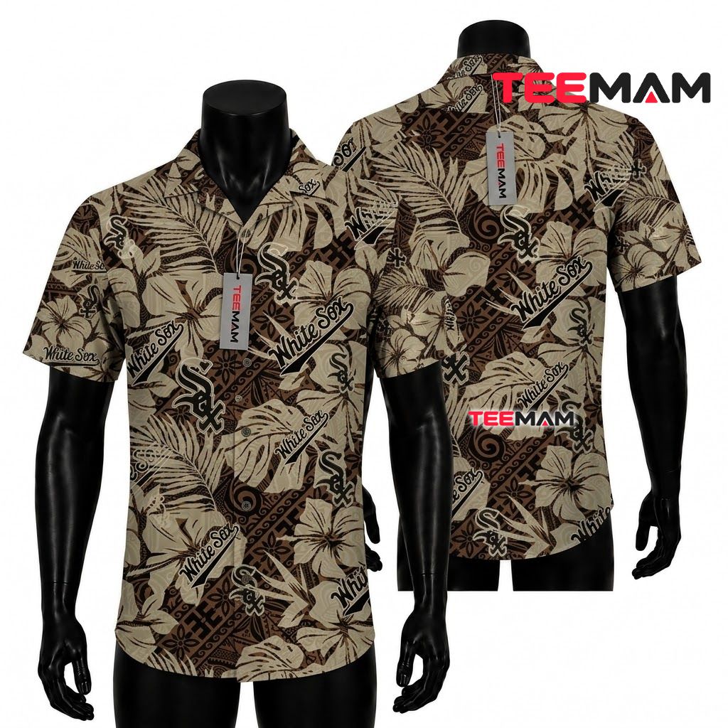 Chicago White Sox Hawaiian Shirt Vintage Hibiscus Front