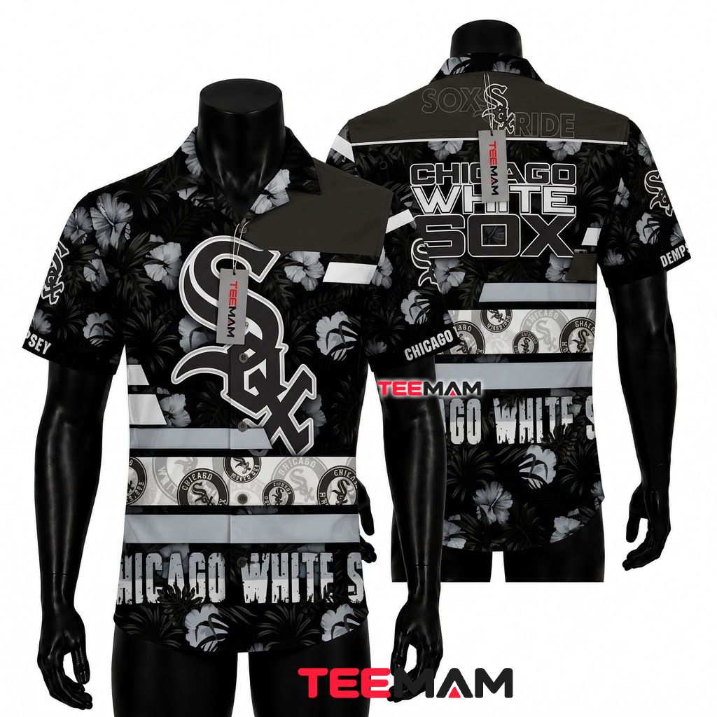 Chicago White Sox Tropical Shirt Dark Hibiscus Front