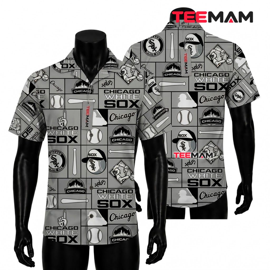 Chicago White Sox Tropical Shirt Logo Collage Front