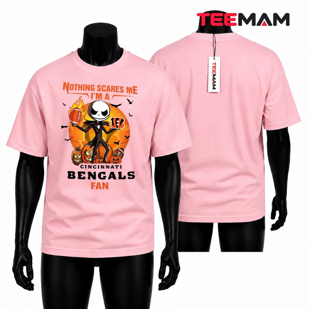 Cincinnati Bengals Fan Halloween T-Shirt Jack Skellington