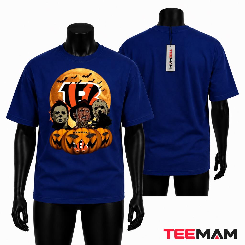 Cincinnati Bengals Halloween T-Shirt Michael Freddy Jason
