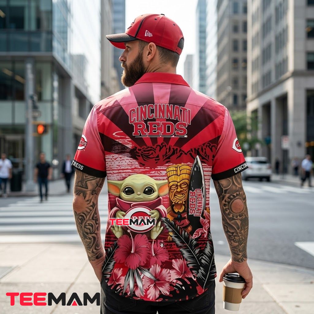 Cincinnati Reds Hawaiian Shirt Baby Yoda Tiki Surfboard Version 3 Cincinnati Reds Hawaiian Shirt Baby Yoda Tiki Surfboard Version 3