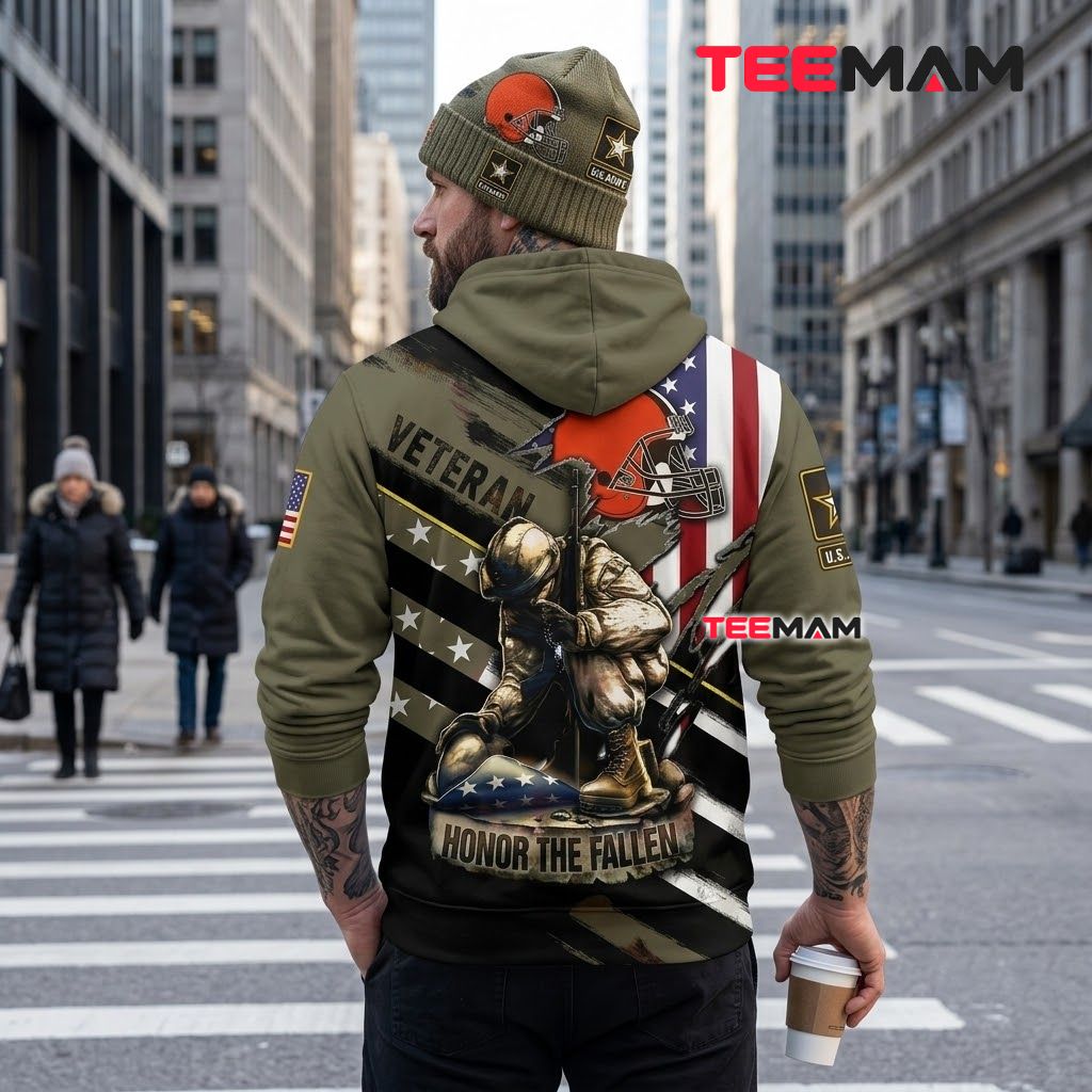 Cleveland Browns 3D Hoodie Honor The Fallen Veteran Soldier Version 3 Cleveland Browns 3D Hoodie Honor The Fallen Veteran Soldier Version 3