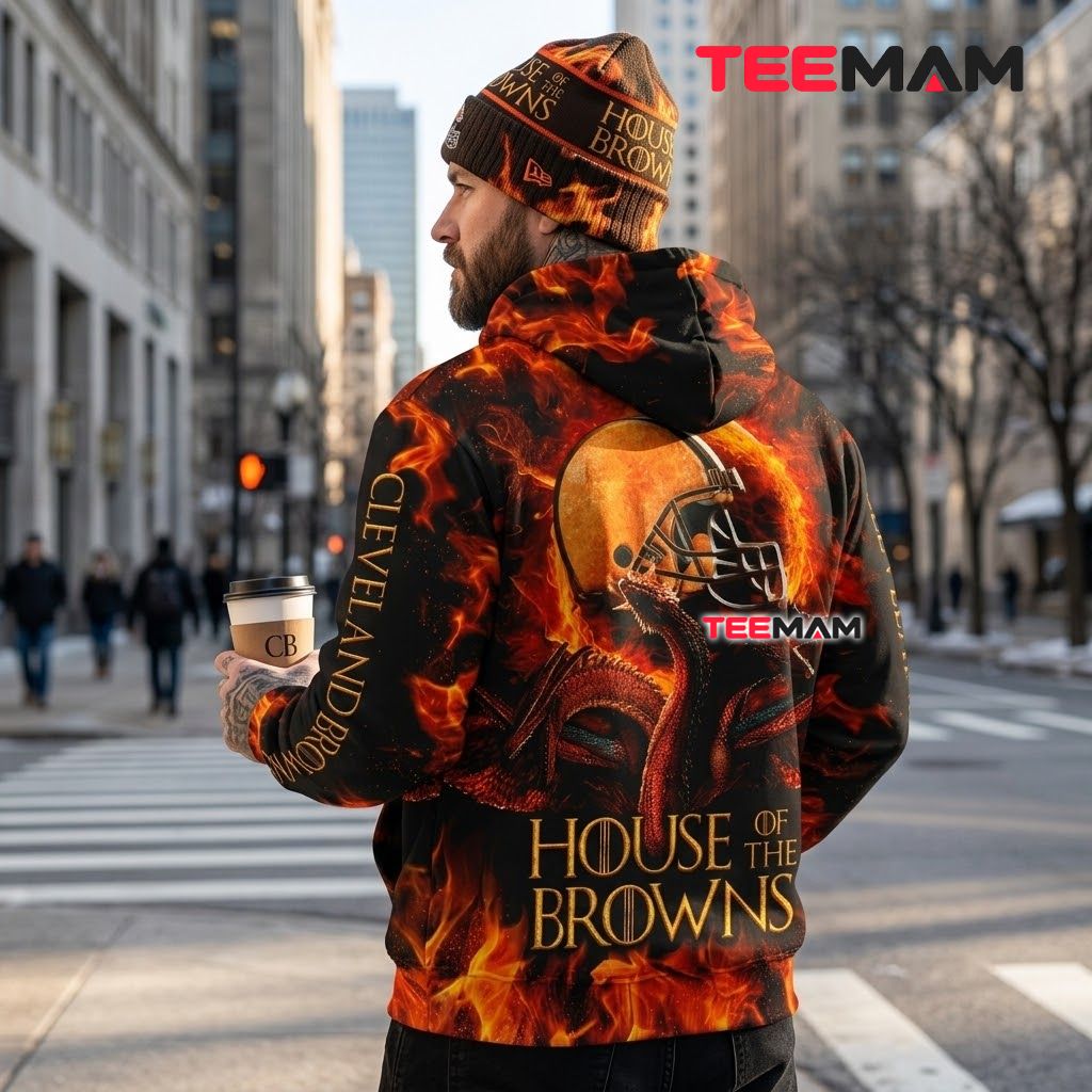 Cleveland Browns 3D Hoodie House Of Fire Dragon Version 3 Cleveland Browns 3D Hoodie House Of Fire Dragon Version 3
