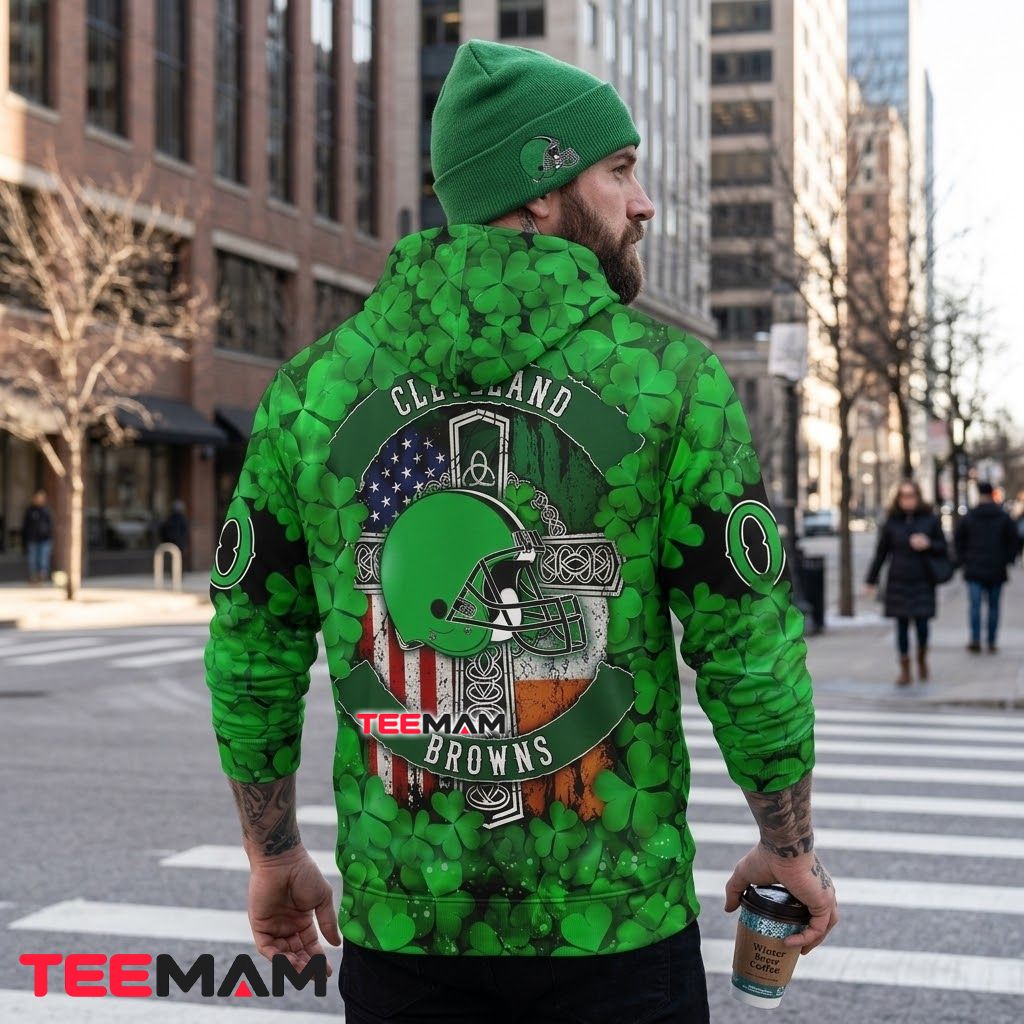 Cleveland Browns 3D Hoodie St Patrick Day Shamrock Celtic Version 3 Cleveland Browns 3D Hoodie St Patrick Day Shamrock Celtic Version 3