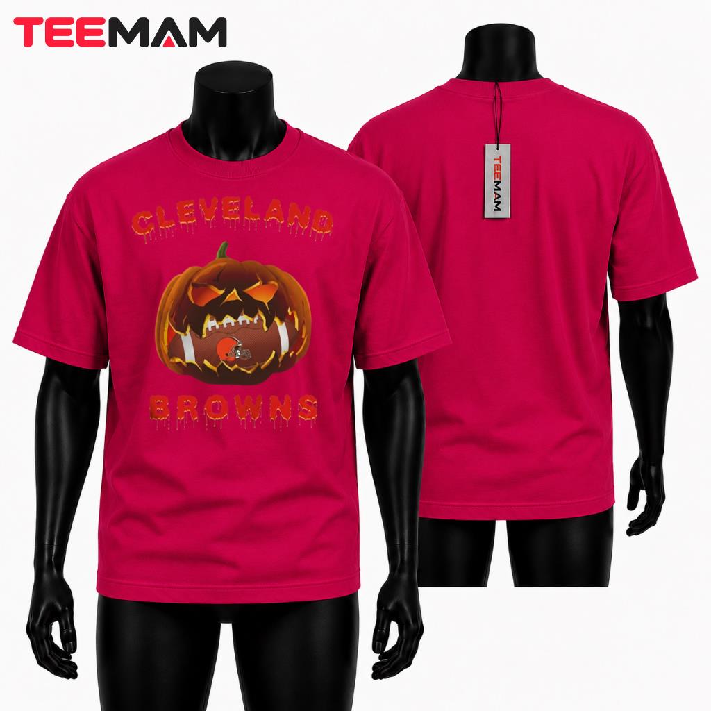 Cleveland Browns Halloween T-Shirt Pumpkin Football Face