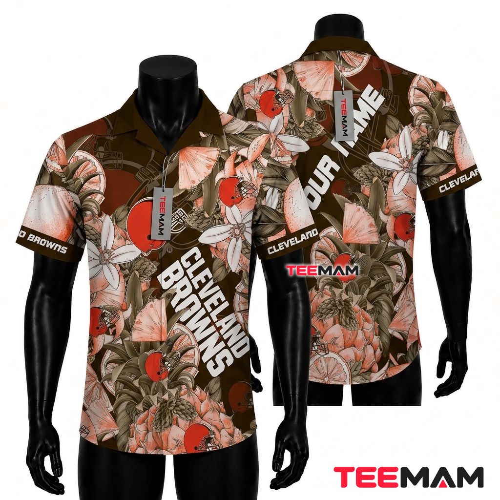 Cleveland Browns Hawaiian Shirt Custom Pineapple Front