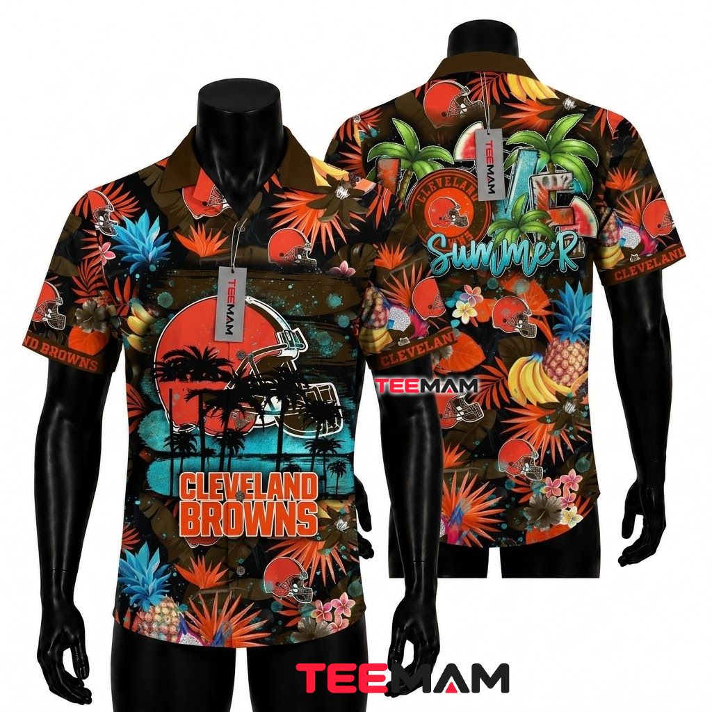Cleveland Browns Hawaiian Shirt Summer Fruit Front