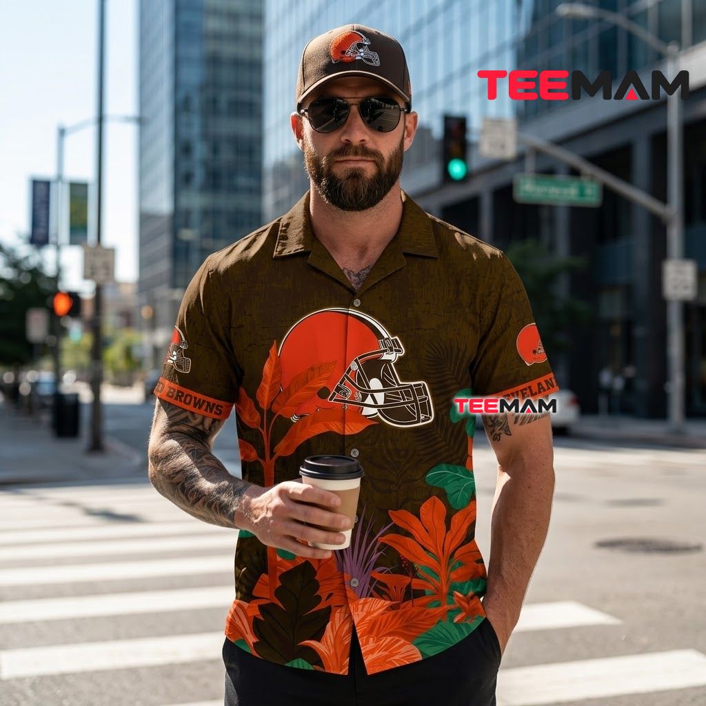 Cleveland Browns Tropical Shirt Tropical Floral Back Cleveland Browns Tropical Shirt Tropical Floral Back