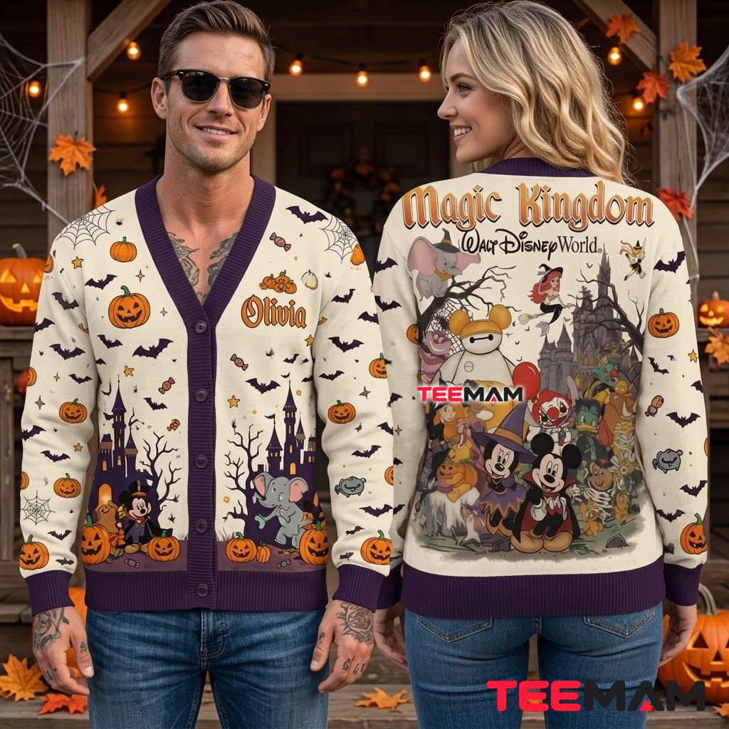 Custom Name Halloween Cardigan Magic Kingdom Disney 2 Custom Name Halloween Cardigan Magic Kingdom Disney 2