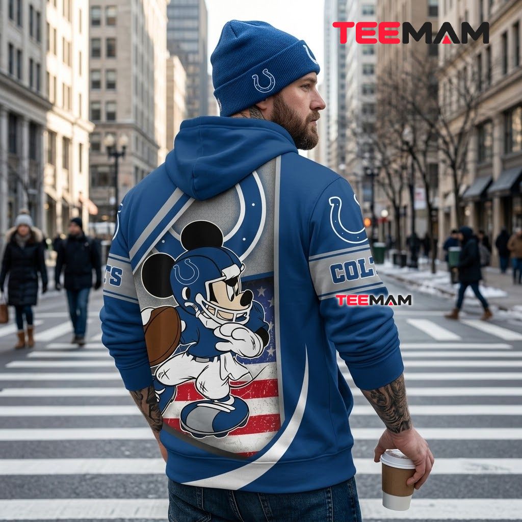 Custom Name Indianapolis Colts 3D Hoodie Mickey Mouse Football Version 3 Custom Name Indianapolis Colts 3D Hoodie Mickey Mouse Football Version 3