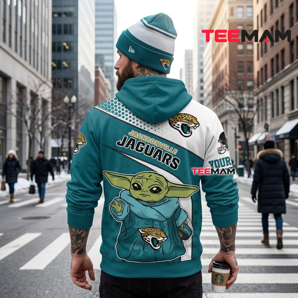 Custom Name Jacksonville Jaguars 3D Hoodie Baby Yoda Helmet Hug Version 3 Custom Name Jacksonville Jaguars 3D Hoodie Baby Yoda Helmet Hug Version 3