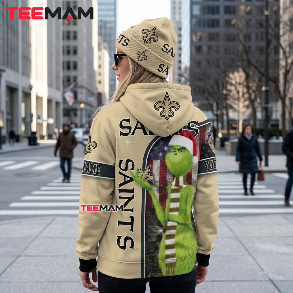 Custom Name New Orleans Saints 3D Hoodie Grinch Max Christmas Version 3 Custom Name New Orleans Saints 3D Hoodie Grinch Max Christmas Version 3