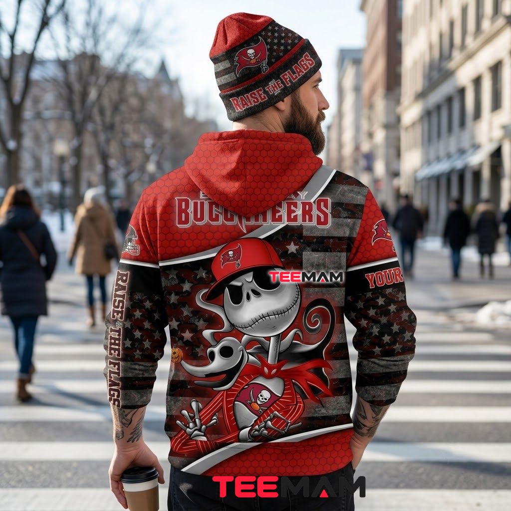 Custom Name Tampa Bay Buccaneers 3D Hoodie Jack Skellington Version 3 Custom Name Tampa Bay Buccaneers 3D Hoodie Jack Skellington Version 3