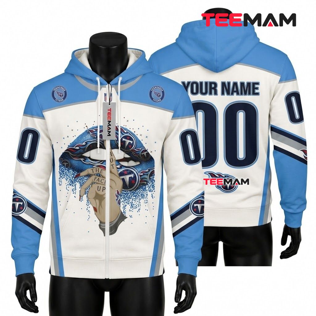 Custom Name Tennessee Titans 3D Hoodie Lips Front