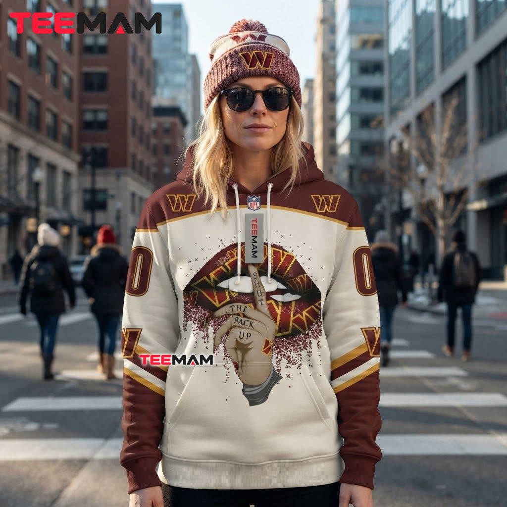 Custom Name Washington Commanders 3D Hoodie Lips Finger Jersey Back Custom Name Washington Commanders 3D Hoodie Lips Finger Jersey Back