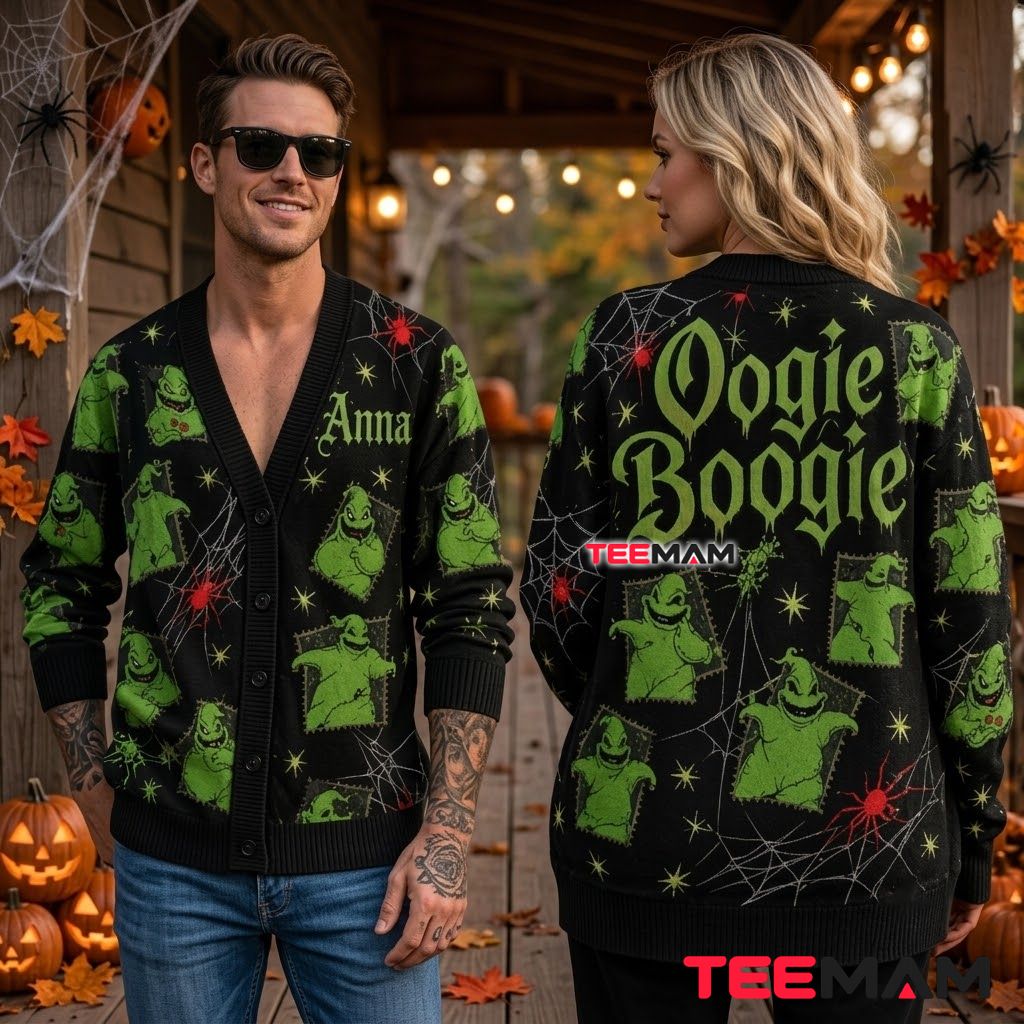 Custom Oogie Boogie Halloween Cardigan 2 Custom Oogie Boogie Halloween Cardigan 2