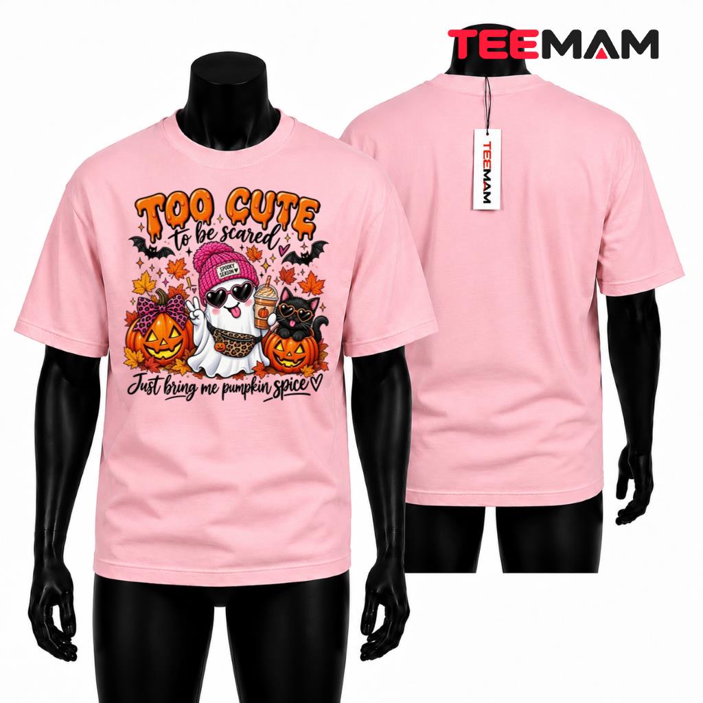 Cute Ghost Halloween T-Shirt Pumpkin Spice Black Cat