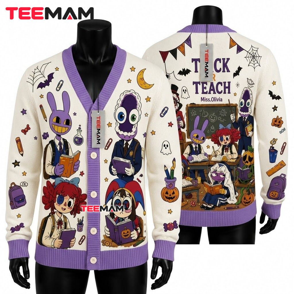 Cute Halloween Cardigan Trick Or Teach Teacher Classroom 1