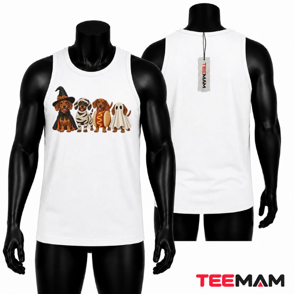 Dachshund Costume Halloween Tank Top Mummy Witch Hotdog Ghost Dachshund Costume Halloween Tank Top Mummy Witch Hotdog Ghost