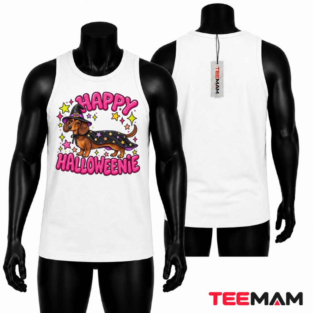 Dachshund Halloween Tank Top Witch Dog Spooky Season Pink Dachshund Halloween Tank Top Witch Dog Spooky Season Pink