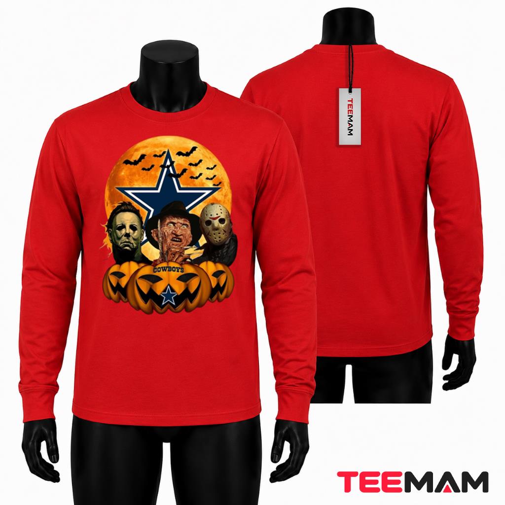 Dallas Cowboys Halloween Long Sleeve Michael Myers Freddy Jason Dallas Cowboys Halloween Long Sleeve Michael Myers Freddy Jason