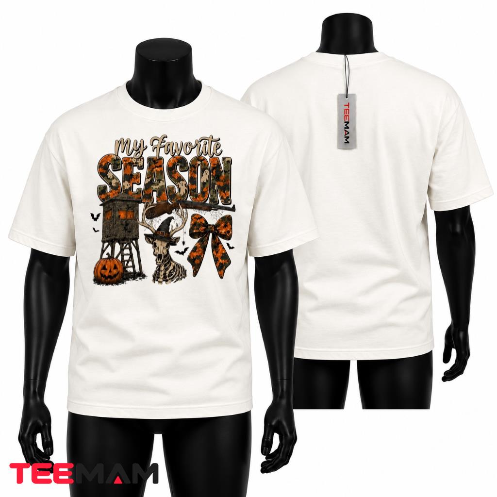 Deer Hunting Halloween T-Shirt Spooky Season Deer Skeleton Gift