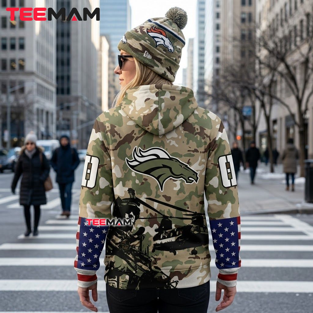 Denver Broncos 3D Hoodie Army Soldier Helicopter Camo Version 3 Denver Broncos 3D Hoodie Army Soldier Helicopter Camo Version 3