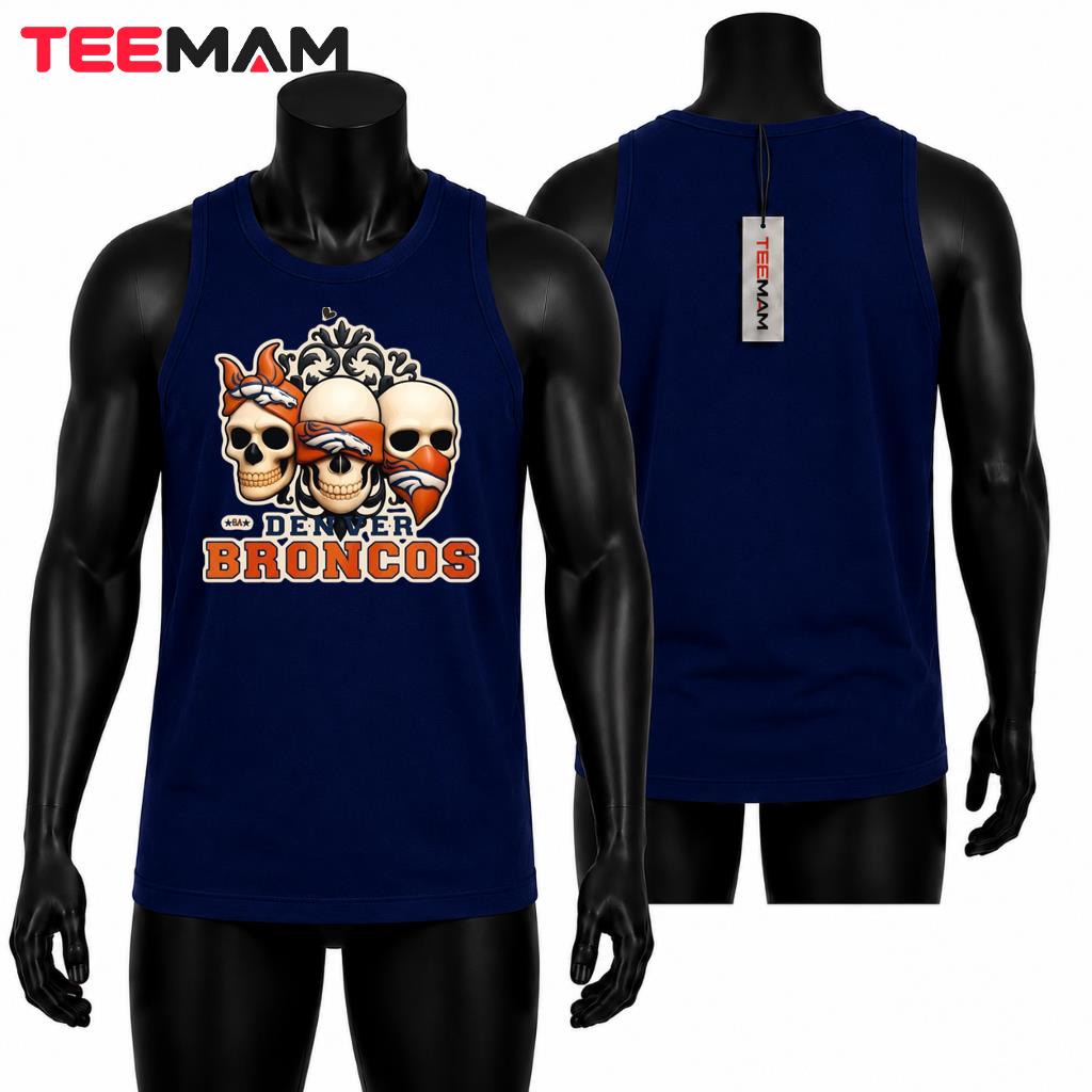 Denver Broncos Tank Top Bandana Skull Trio Denver Broncos Tank Top Bandana Skull Trio