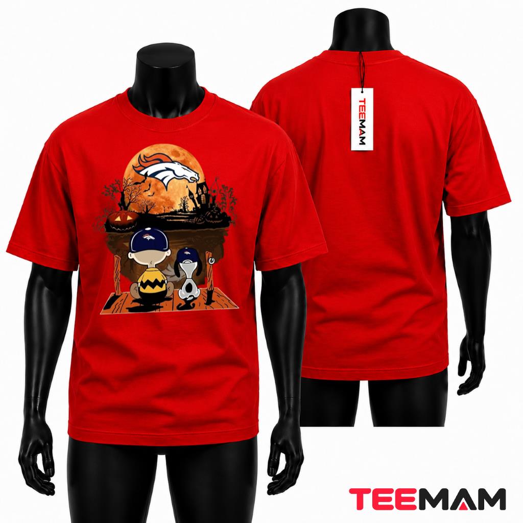 Denver Broncos Halloween T-Shirt Charlie Brown Snoopy