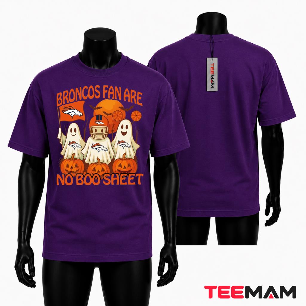 Denver Broncos Halloween T-Shirt Ghost No Boo Sheet