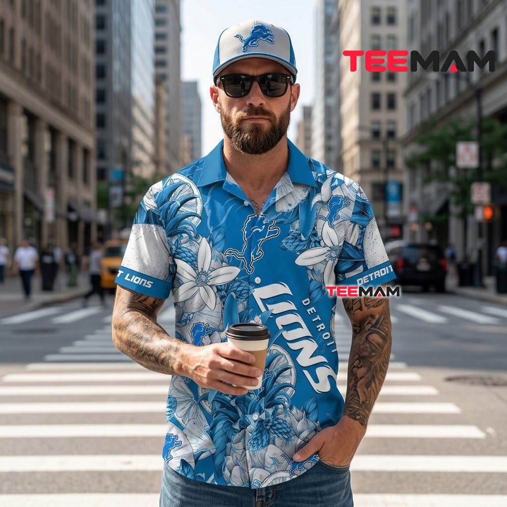 Detroit Lions Aloha Shirt Custom Name Pineapple Back Detroit Lions Aloha Shirt Custom Name Pineapple Back