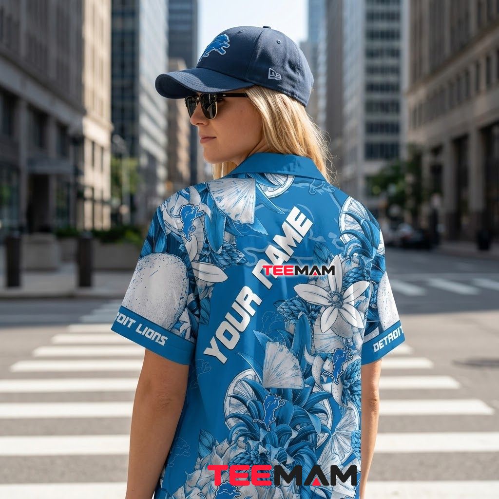 Detroit Lions Aloha Shirt Custom Name Pineapple Version 3 Detroit Lions Aloha Shirt Custom Name Pineapple Version 3