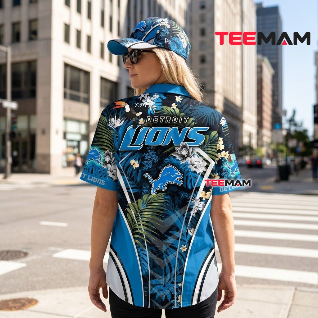 Detroit Lions Aloha Shirt Toucan Jungle Version 3 Detroit Lions Aloha Shirt Toucan Jungle Version 3