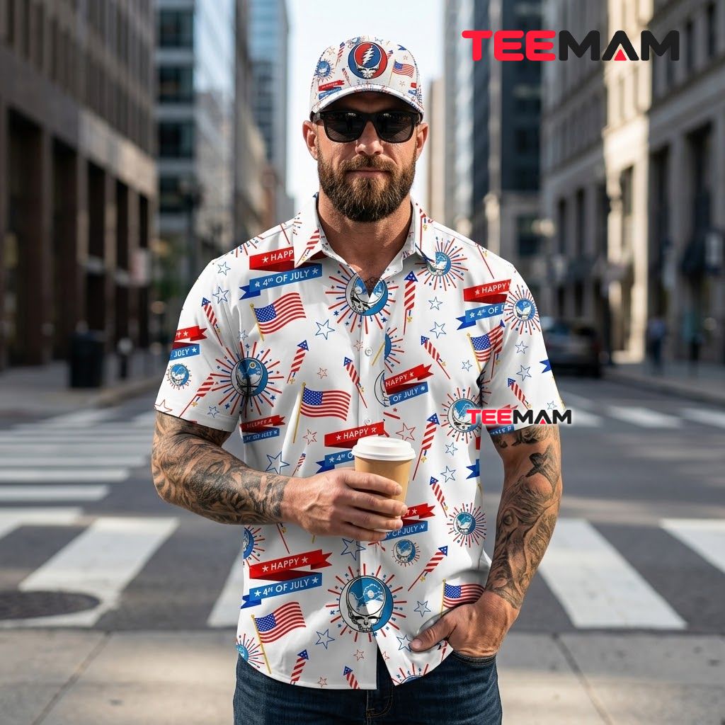 Detroit Lions Button Up Shirt 4th July Back Detroit Lions Button Up Shirt 4th July Back