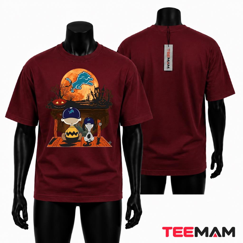 Detroit Lions Halloween T-Shirt Charlie Brown Snoopy