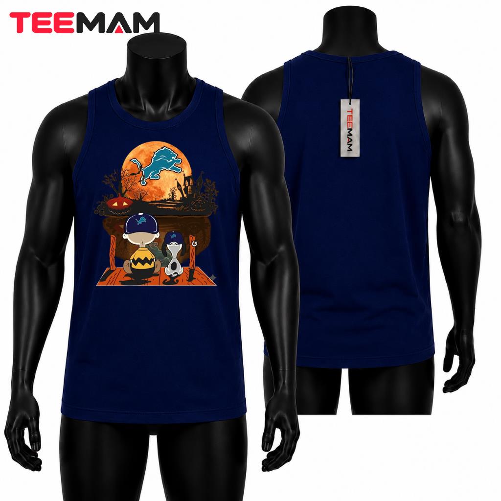 Detroit Lions Halloween Tank Top Charlie Brown Snoopy Detroit Lions Halloween Tank Top Charlie Brown Snoopy