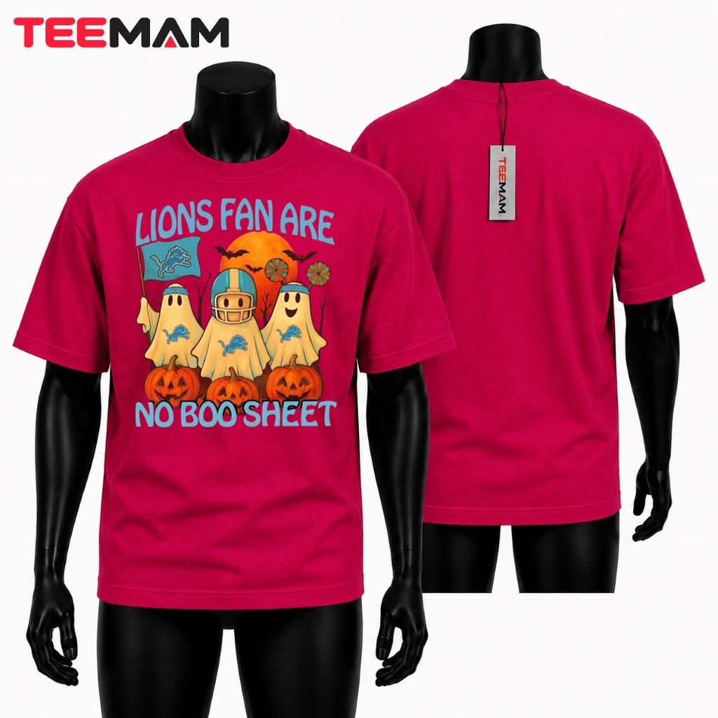 Detroit Lions Halloween T-Shirt Ghost No Boo Sheet