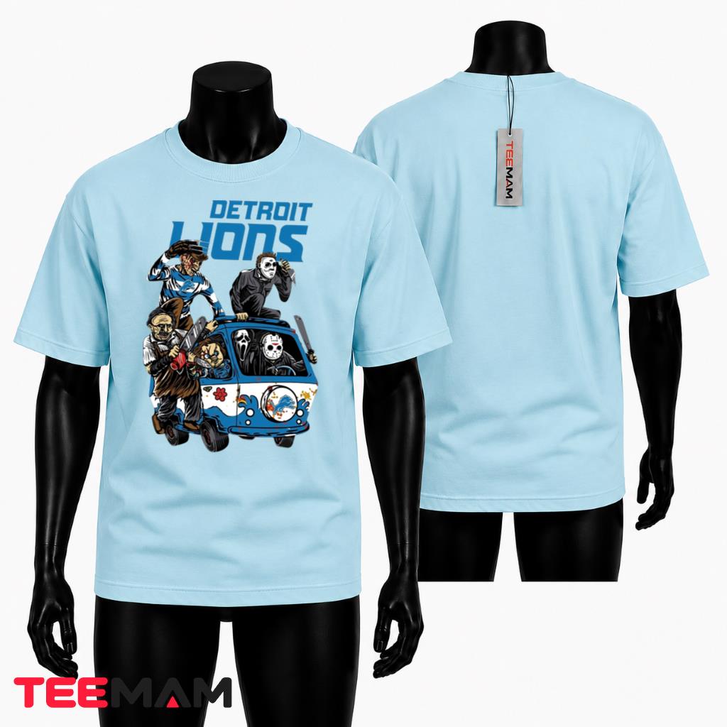 Detroit Lions Halloween T-Shirt Horror Killers Van