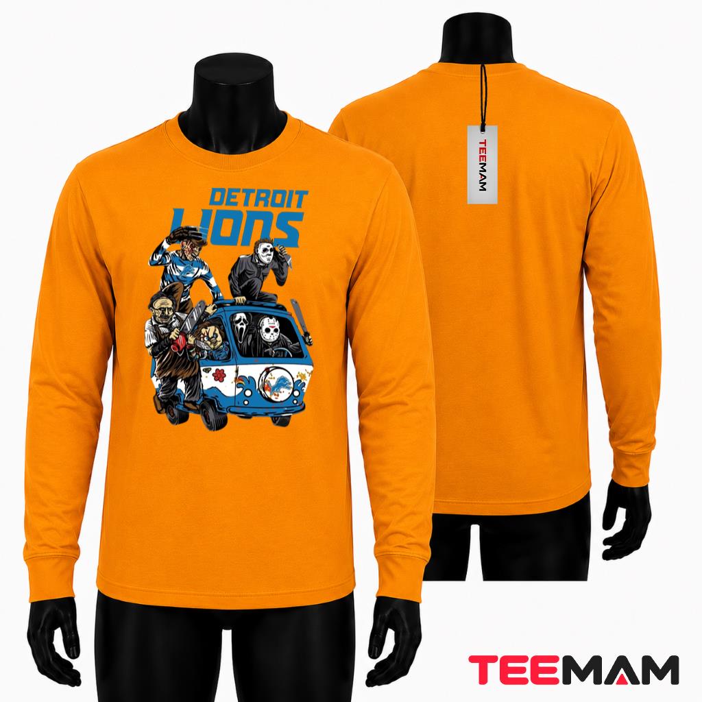 Detroit Lions Halloween Long Sleeve Horror Killers Van Detroit Lions Halloween Long Sleeve Horror Killers Van