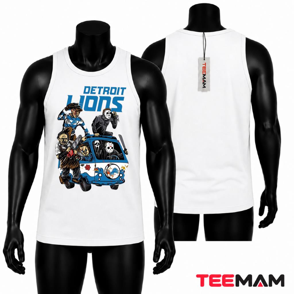 Detroit Lions Halloween Tank Top Horror Killers Van Detroit Lions Halloween Tank Top Horror Killers Van