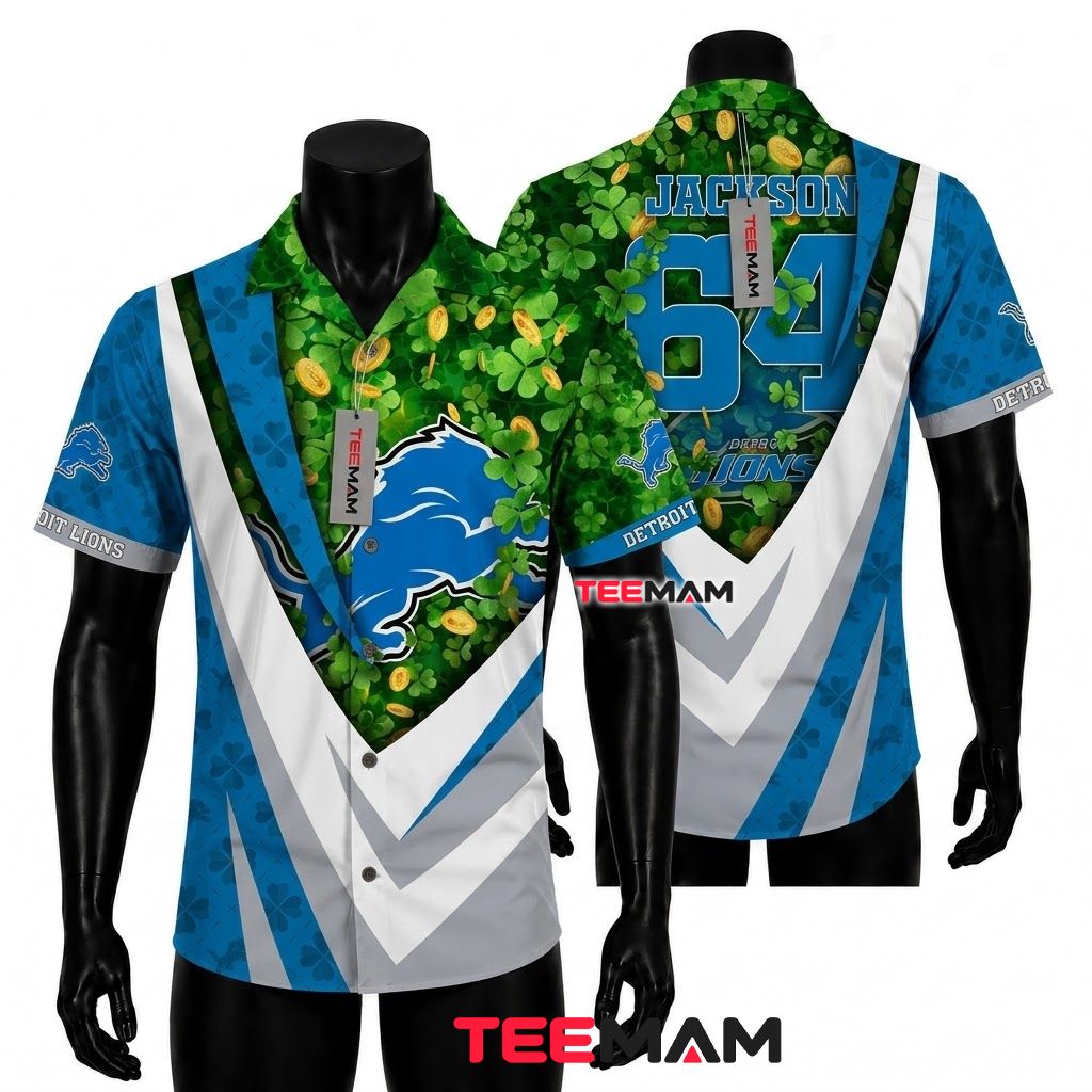 Detroit Lions Hawaiian Shirt Custom Shamrock Front
