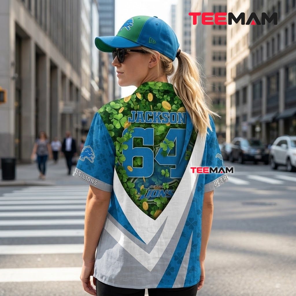 Detroit Lions Hawaiian Shirt Custom Shamrock Version 3 Detroit Lions Hawaiian Shirt Custom Shamrock Version 3