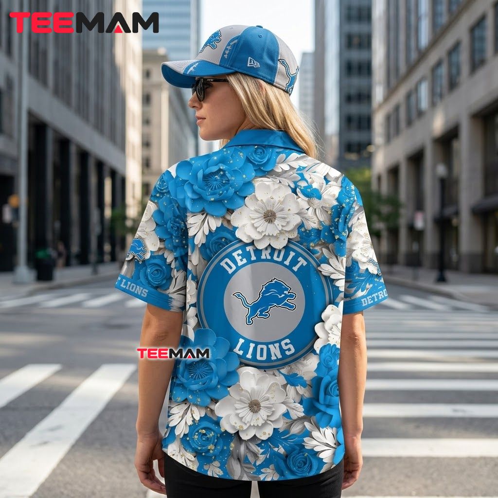 Detroit Lions Hawaiian Shirt Floral Bloom Version 3 Detroit Lions Hawaiian Shirt Floral Bloom Version 3