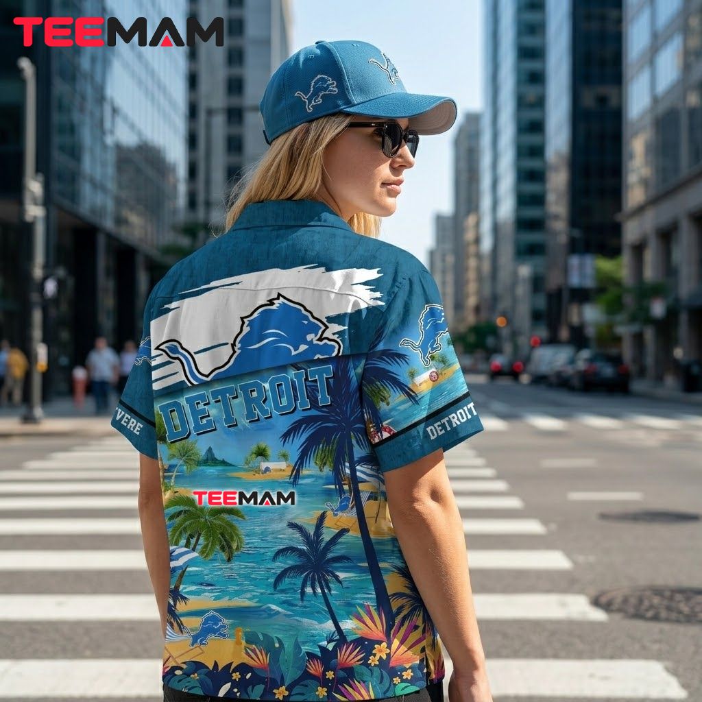Detroit Lions Hawaiian Shirt Island Scenery Beach Version 3 Detroit Lions Hawaiian Shirt Island Scenery Beach Version 3