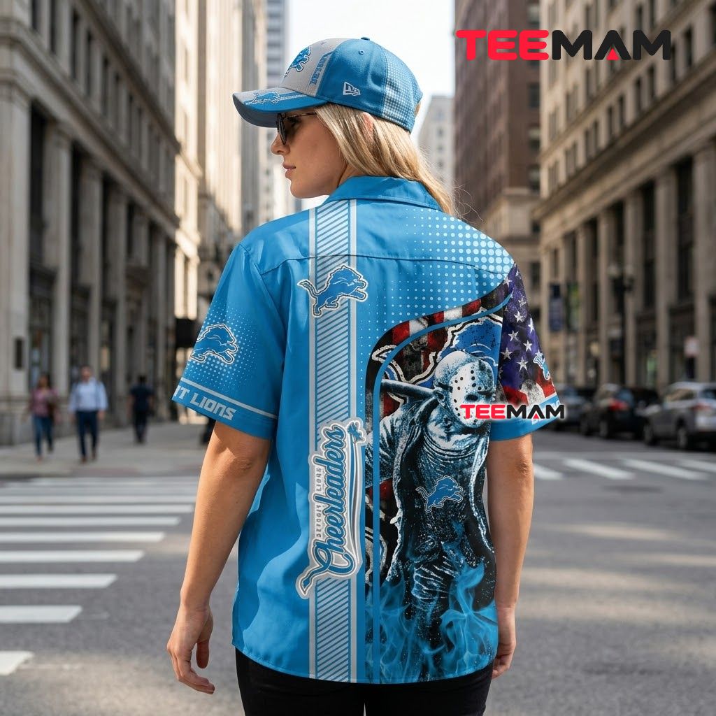 Detroit Lions Hawaiian Shirt Jason Voorhees Halloween Version 3 Detroit Lions Hawaiian Shirt Jason Voorhees Halloween Version 3