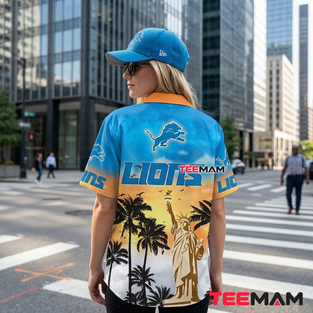 Detroit Lions Hawaiian Shirt Statue Of Liberty Version 3 Detroit Lions Hawaiian Shirt Statue Of Liberty Version 3