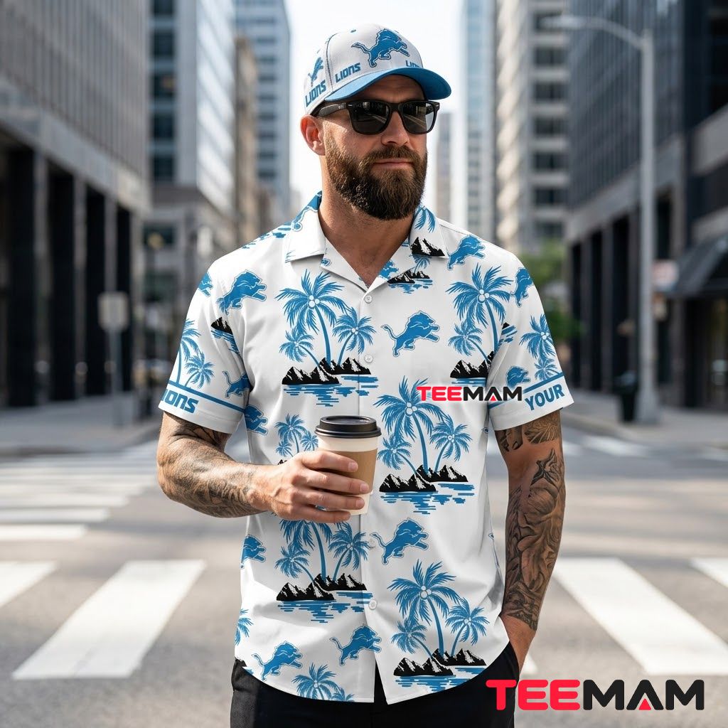 Detroit Lions Tropical Shirt Custom Palm Island Back Detroit Lions Tropical Shirt Custom Palm Island Back