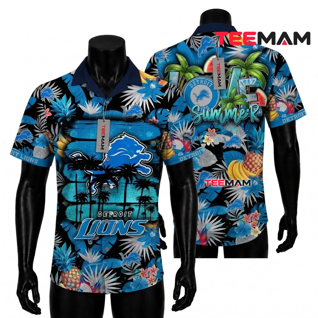 Detroit Lions Tropical Shirt Love Summer Front